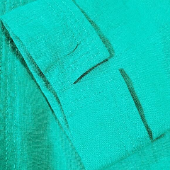 🔹️Talbots Green Linen Lightweight Open Front Blazer Size 14 - Picture 4 of 9